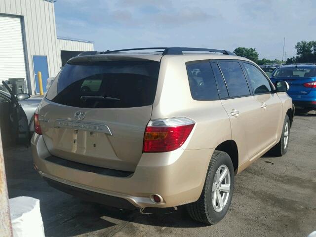 JTEDA41A292006358 - 2009 TOYOTA HIGHLANDER GOLD photo 4