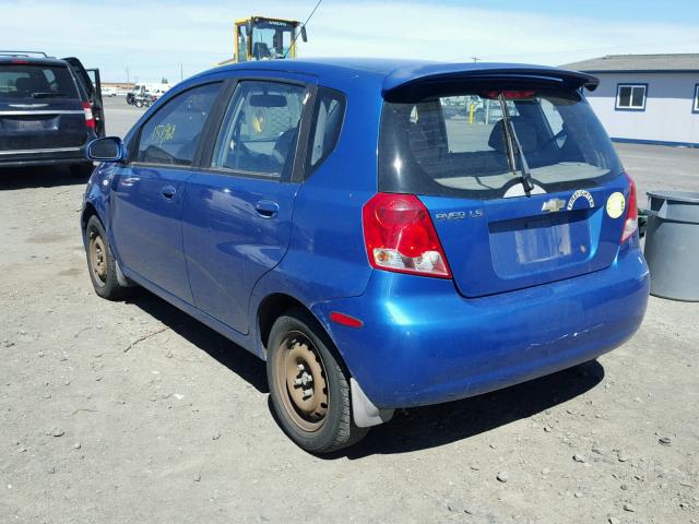KL1TD62615B298731 - 2005 CHEVROLET AVEO BASE Mavi foto 3