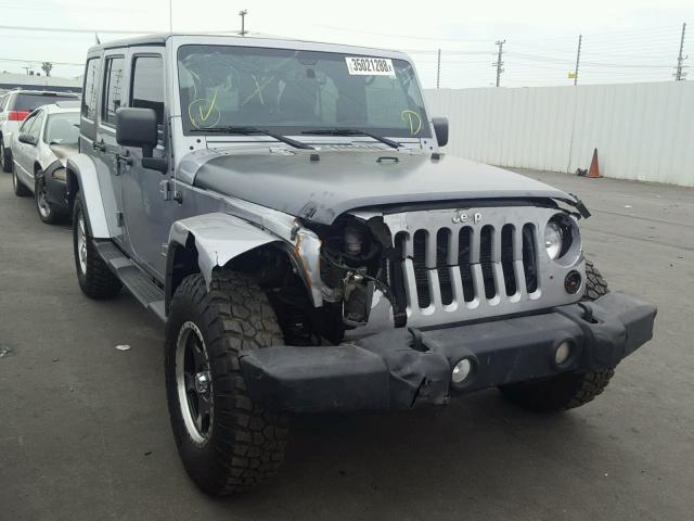 1C4BJWEG1EL230098 - 2014 JEEP WRANGLER U SILVER photo 1