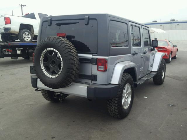 1C4BJWEG1EL230098 - 2014 JEEP WRANGLER U SILVER photo 4