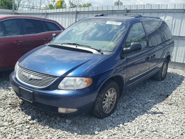 2C8GT64L21R156012 - 2001 CHRYSLER TOWN & COU BLUE photo 2