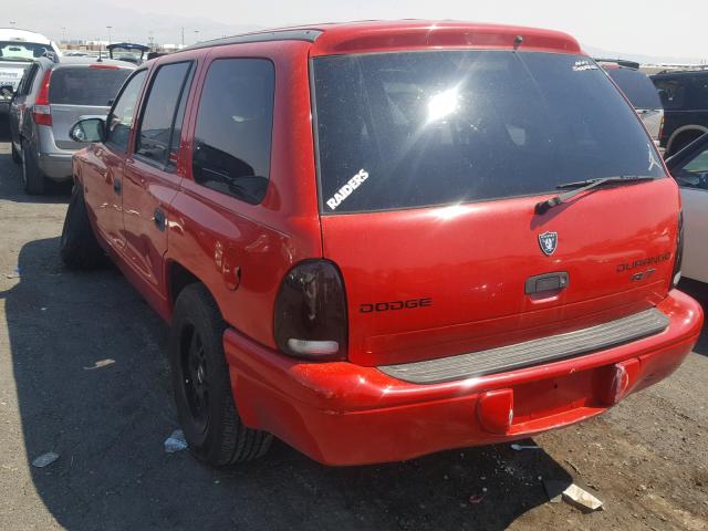 1D4HR38N03F597679 - 2003 DODGE DURANGO SP RED photo 3