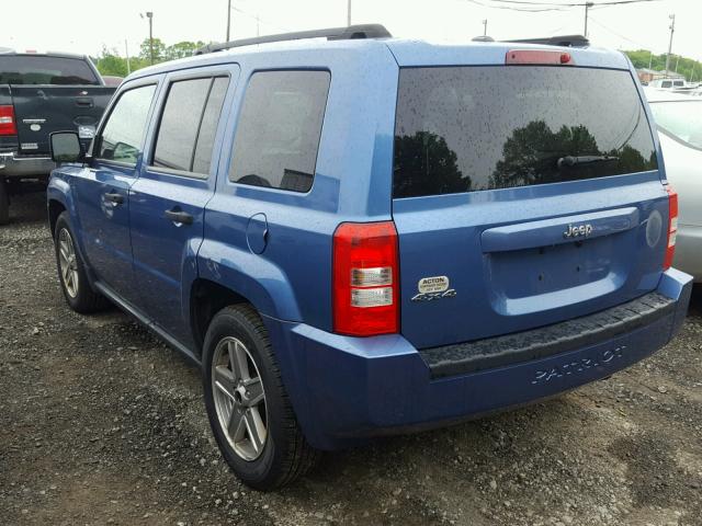 1J8FF28W07D370437 - 2007 JEEP PATRIOT SP BLUE photo 3