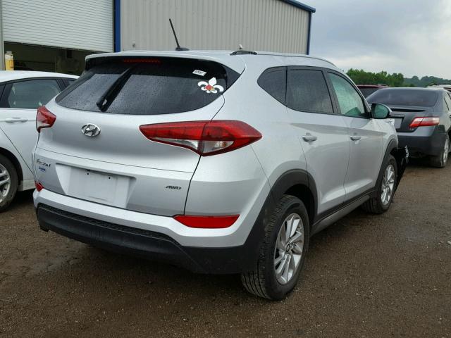 KM8J3CA47GU048950 - 2016 HYUNDAI TUCSON LIM SILVER photo 4