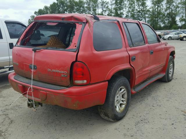 1D4HS48N33F630488 - 2003 DODGE DURANGO SL RED photo 4