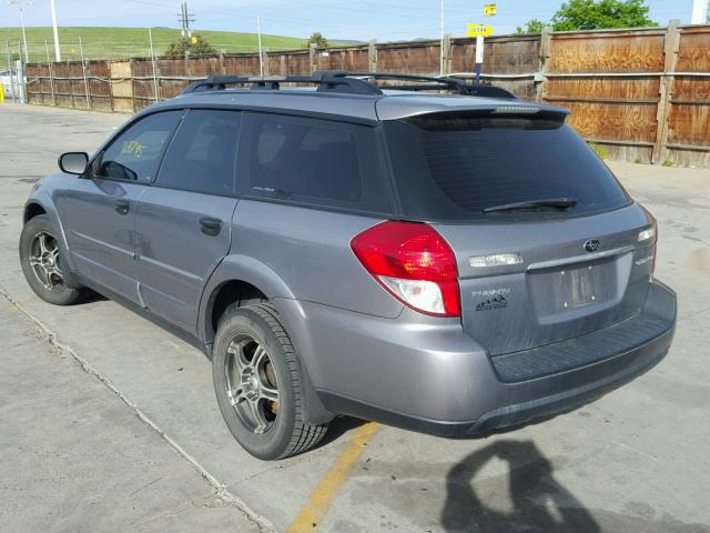 4S4BP60C896341959 - 2009 SUBARU OUTBACK SILVER photo 3