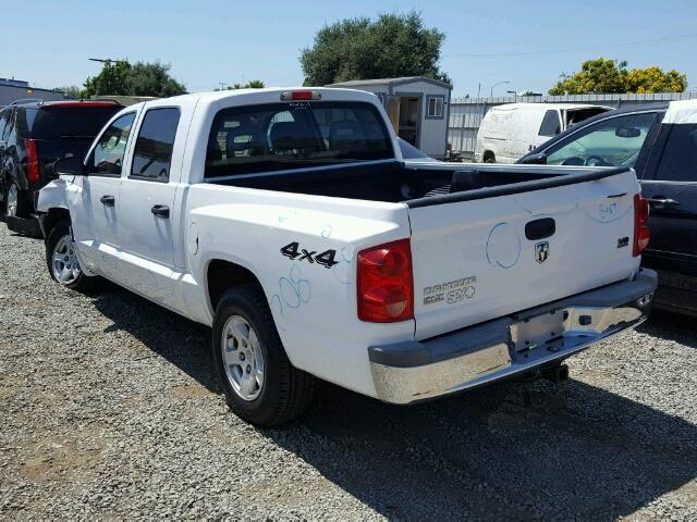 1D7HW48N75S237935 - 2005 DODGE DAKOTA QUA WHITE photo 3