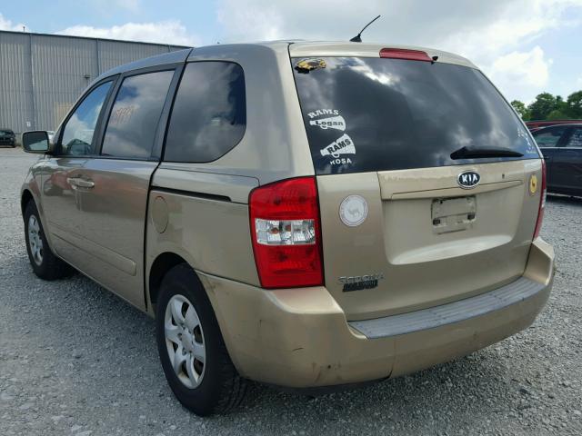 KNDMB133176126253 - 2007 KIA SEDONA EX BEIGE photo 3