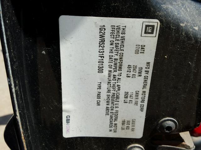 1G2WR52131F101300 - 2001 PONTIAC GRAND PRIX Qara foto 10