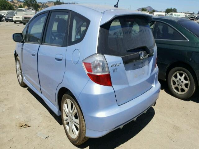 JHMGE874X9S034633 - 2009 HONDA FIT SPORT BLUE photo 3