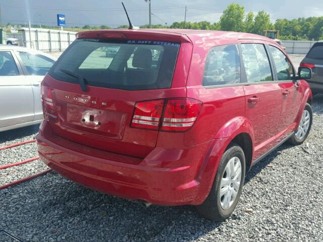 3C4PDCAB7ET256702 - 2014 DODGE JOURNEY SE RED photo 4