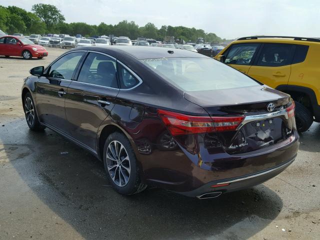 4T1BK1EB2JU282456 - 2018 TOYOTA AVALON XLE MAROON photo 3
