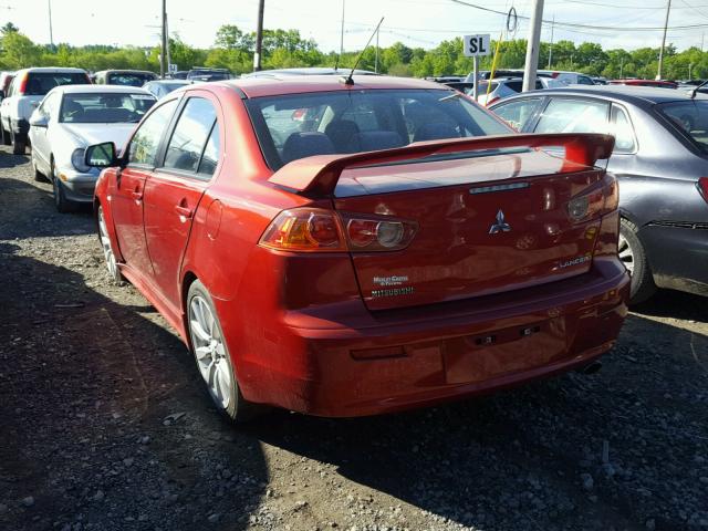 JA3AU86U78U005300 - 2008 MITSUBISHI LANCER GTS RED photo 3