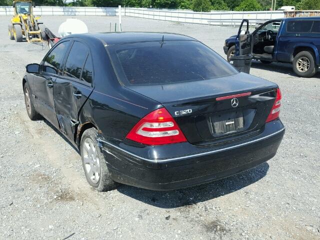 WDBRF64J61E000440 - 2001 MERCEDES-BENZ C 320 BLACK photo 3