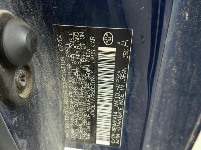 JTKDE177950010943 - 2005 TOYOTA SCION TC 蓝色 照片 10