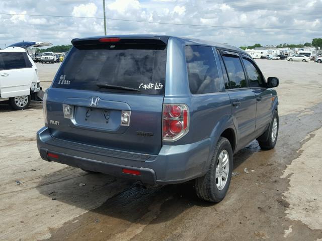 5FNYF28176B020802 - 2006 HONDA PILOT LX BLUE photo 4