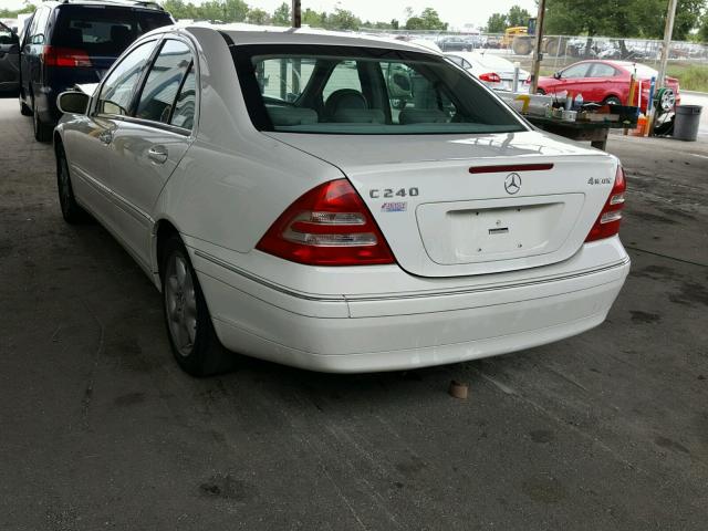 WDBRF81J74F510312 - 2004 MERCEDES-BENZ C 240 4MAT WHITE photo 3