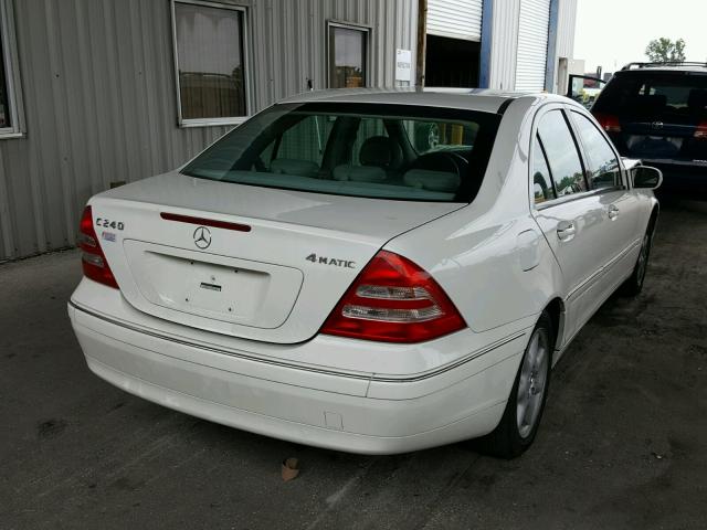 WDBRF81J74F510312 - 2004 MERCEDES-BENZ C 240 4MAT WHITE photo 4