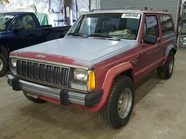 1J4FJ37L5KL611419 - 1989 JEEP CHEROKEE P RED photo 2