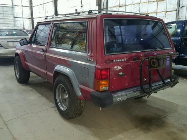 1J4FJ37L5KL611419 - 1989 JEEP CHEROKEE P RED photo 3