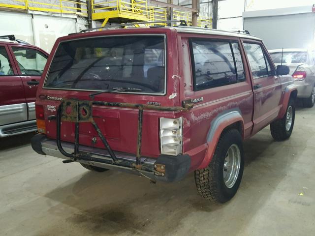 1J4FJ37L5KL611419 - 1989 JEEP CHEROKEE P RED photo 4