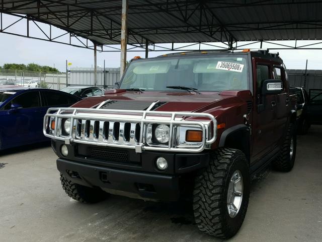 5GRGN22UX6H109604 - 2006 HUMMER H2 SUT MAROON photo 2