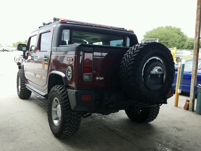 5GRGN22UX6H109604 - 2006 HUMMER H2 SUT MAROON photo 3