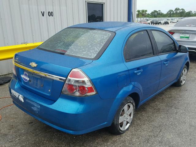 KL1TD56E39B611523 - 2009 CHEVROLET AVEO LS BLUE photo 4