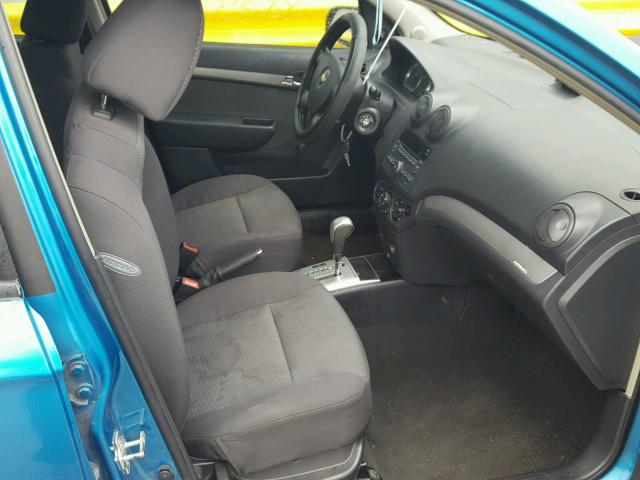 KL1TD56E39B611523 - 2009 CHEVROLET AVEO LS BLUE photo 5