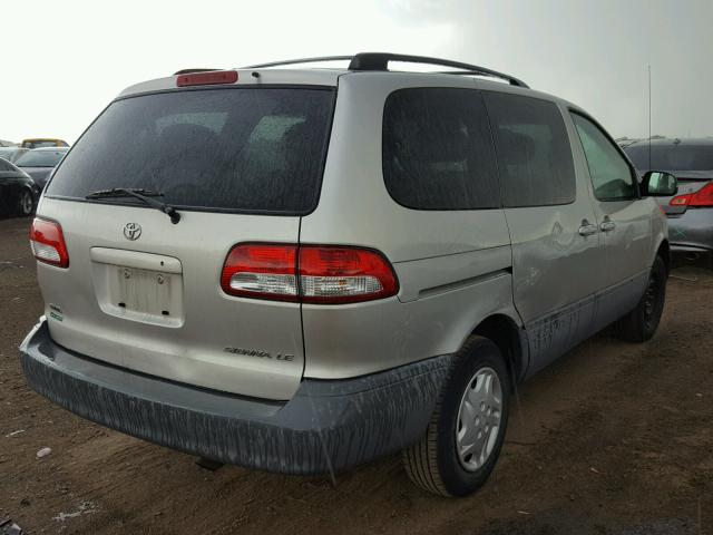 4T3ZF13C91U383189 - 2001 TOYOTA SIENNA LE/ SILVER photo 4