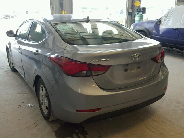 5NPDH4AE3FH577368 - 2015 HYUNDAI ELANTRA SE SILVER photo 3