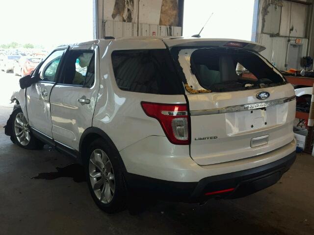 1FMHK7F88BGA83220 - 2011 FORD EXPLORER L WHITE photo 3