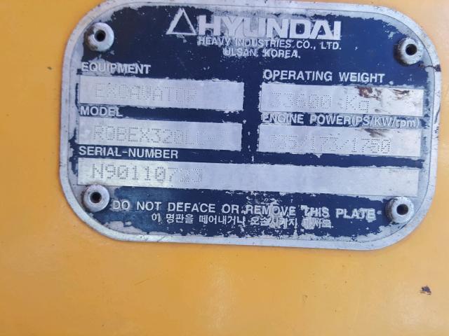 N90110723 - 2007 HYUNDAI EXCAVATOR YELLOW photo 10