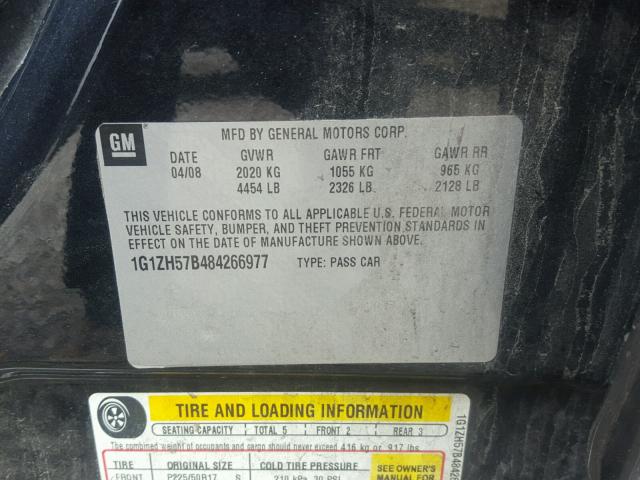 1G1ZH57B484266977 - 2008 CHEVROLET MALIBU 1LT 黑色 照片 10