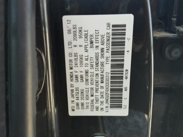 JH4CU2F6XCC030312 - 2012 ACURA TSX TECH GRAY photo 10