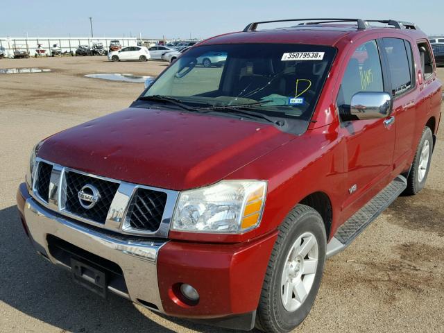 5N1AA08A15N725045 - 2005 NISSAN ARMADA SE MAROON photo 2