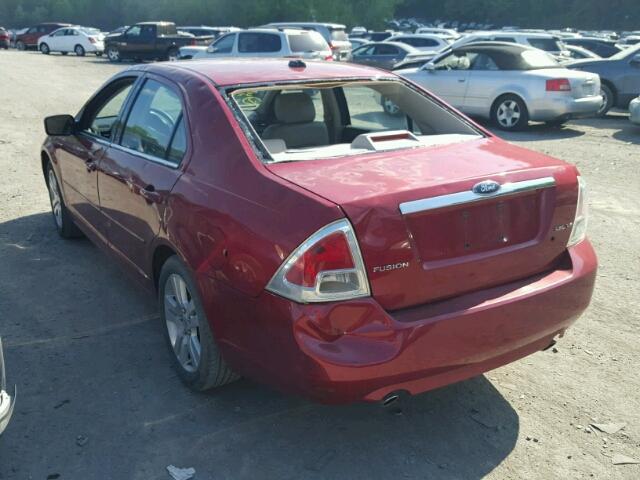 3FAHP08118R254121 - 2008 FORD FUSION SEL RED photo 3