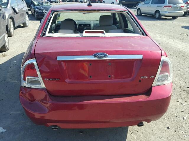 3FAHP08118R254121 - 2008 FORD FUSION SEL RED photo 9
