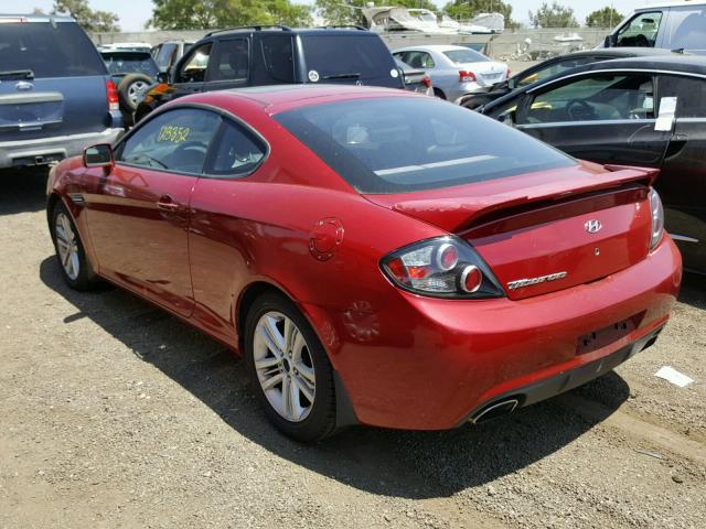 KMHHM66D87U252663 - 2007 HYUNDAI TIBURON GS RED photo 3