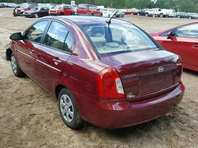 KMHCN46C48U277242 - 2008 HYUNDAI ACCENT GLS RED photo 3