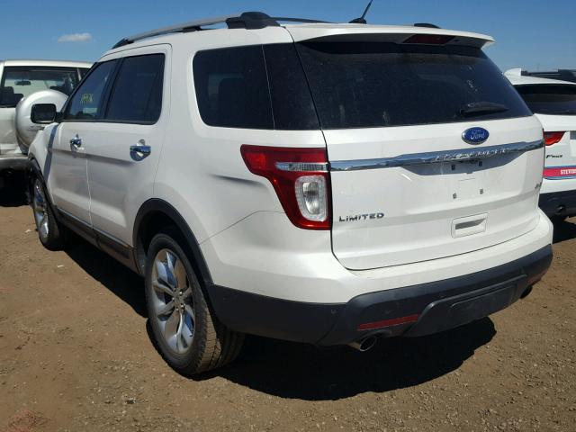 1FMHK8F87BGA46648 - 2011 FORD EXPLORER L WHITE photo 3