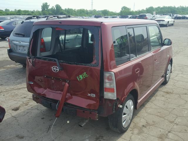 JTLKT324164068332 - 2006 TOYOTA SCION XB MAROON photo 4
