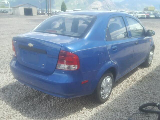 KL1TD52614B147056 - 2004 CHEVROLET AVEO BLUE photo 4