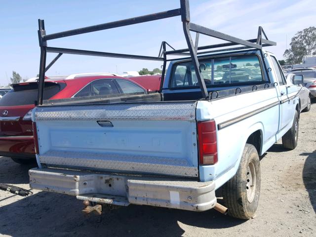 1FTFF25Y5FPA77465 - 1985 FORD F250 BLUE photo 4