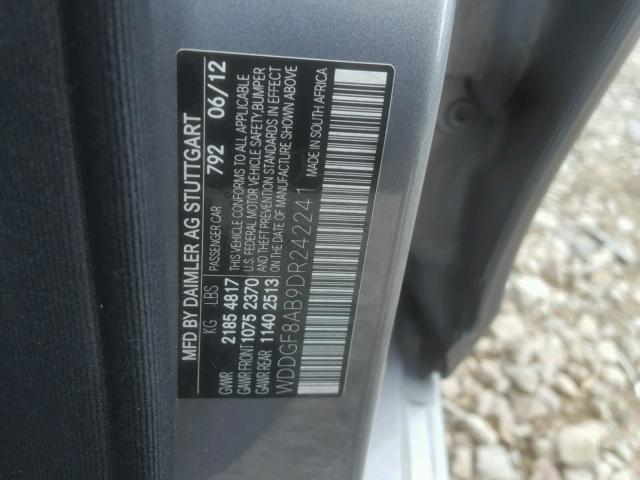 WDDGF8AB9DR242241 - 2013 MERCEDES-BENZ C 300 4MAT SILVER photo 10