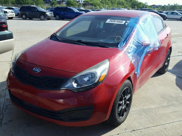 KNADM4A34D6144950 - 2013 KIA RIO LX RED photo 2