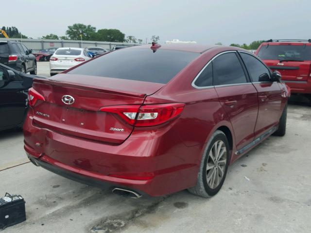 5NPE34AF0FH117497 - 2015 HYUNDAI SONATA SPO RED photo 4