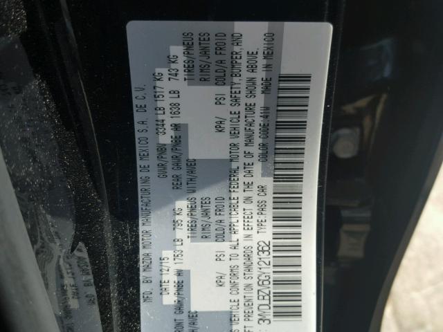 3MYDLBZV6GY121362 - 2016 TOYOTA SCION IA BLACK photo 10