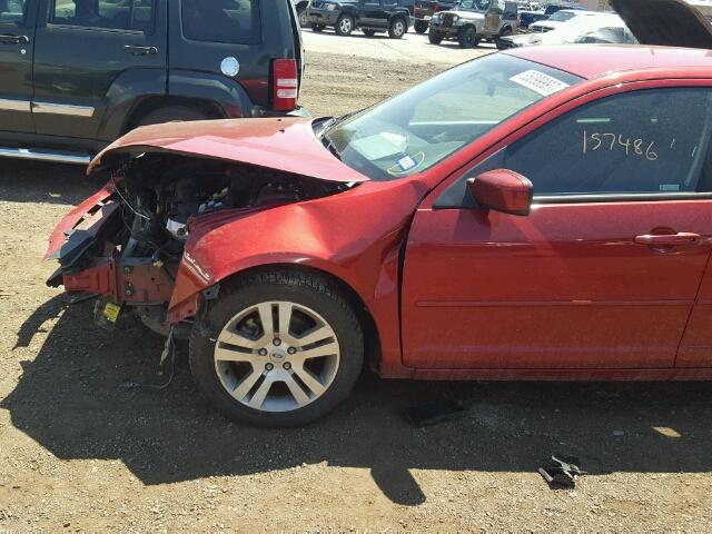 3FAHP07Z87R279524 - 2007 FORD FUSION SE RED photo 9