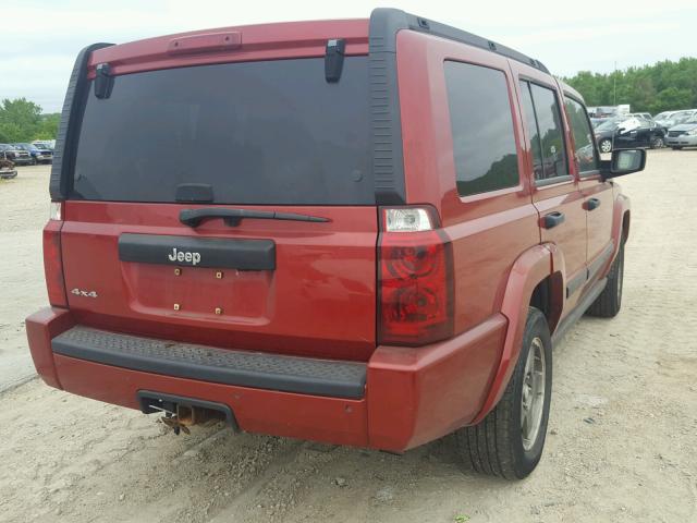 1J8HG48N86C230729 - 2006 JEEP COMMANDER RED photo 4